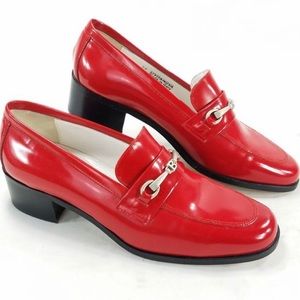 Bally Civitanova Womens Red Loafers- 38.5 (US 7.5)